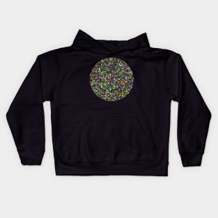 Abstract Fractal Colorful Aqua Red Yellow Green Black Opal Marbled Pattern Kids Hoodie